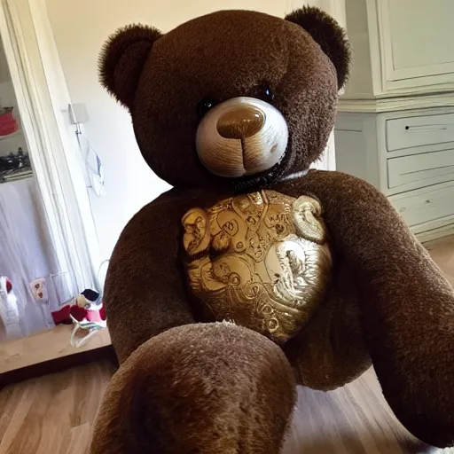 Image similar to ornate teddy bear taking a selfie