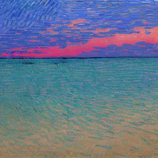 Image similar to a beautiful sunset in a yucatan beach by van gogh