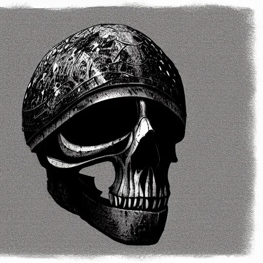 Image similar to crow skull helmet, headshot, side elevation, fantasy, dark souls, b & w, concept art