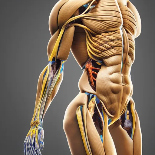 Image similar to A concept of a detailed and intricate design of a full body of human anatomy, 3d design, great finesse organic hyper detailed, calculus, hyperrealistic, ultra detailed, 4K, octane render, unreal engine