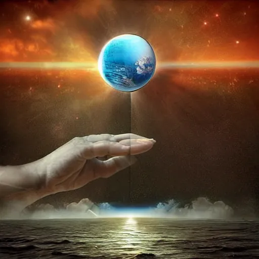 Prompt: the creation of the world from nothing, incredible digital art