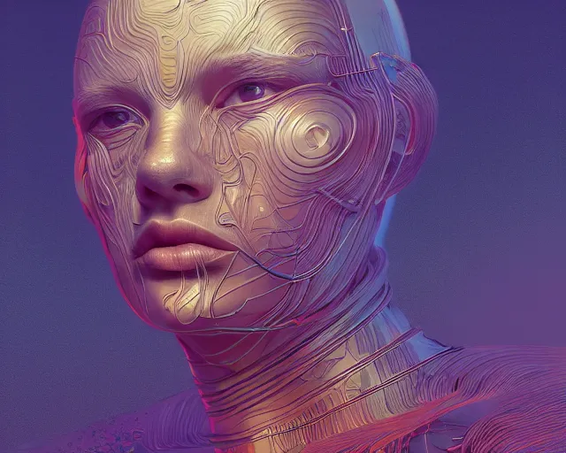 Image similar to portrait of see - through head, intricate abstract. intricate artwork, by tooth wu, wlop, beeple, dan mumford. concept art, octane render, trending on artstation, greg rutkowski very coherent symmetrical artwork. cinematic, key art, hyper realism, high detail, octane render, 8 k, iridescent accents