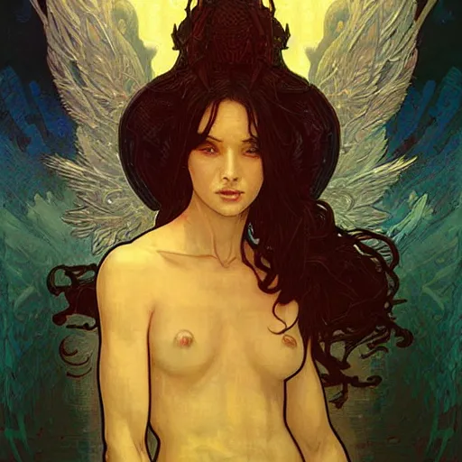 Prompt: A Pixel Art of A beautiful!!!! angel in black flames by Ross Tran!! and alphonse mucha and greg rutkowski! and Zdzisław Beksiński!!.Symmetrical face.dark Fantasy,smooth,hyper detailed,sharp focus,Soft light.4k