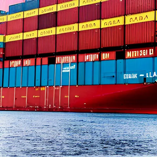 Prompt: maersk container ship, kodak ektachrome,