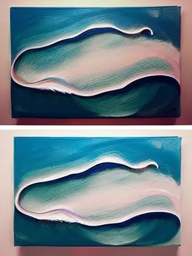 Prompt: A paint-pour sculpture of a tsunami, optical-illusions, aesthetic!!!!!, by Chris Tulloch McCabe in the style of Artgerm,