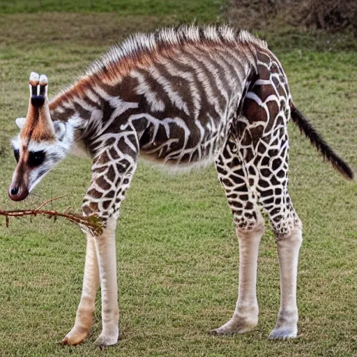 Image similar to photo of a hybrid between a raccoon and a giraffe