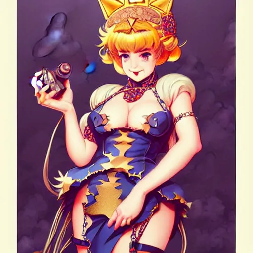 Image similar to Bowsette Fanart illustration, medium shot, intricate, elegant, highly detailed, digital art, ffffound, art by Tōru Fujisawa, JC Leyendecker and sachin teng