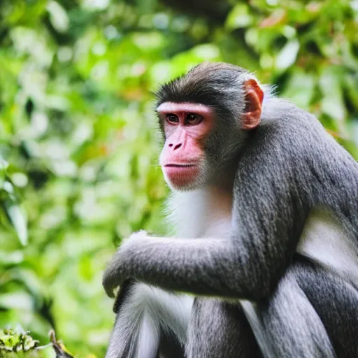 Prompt: Monkey nitpicking hair on human, photograph, relaxing photo