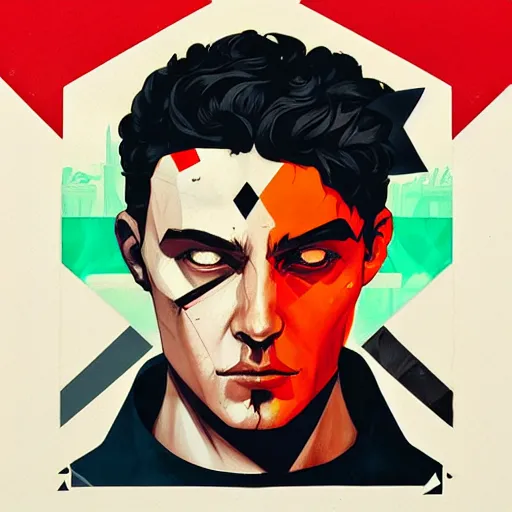 Image similar to Zagreus Hades profile picture by Sachin Teng, asymmetrical, Organic Painting , Matte Painting, geometric shapes, hard edges, graffiti, street art:2 by Sachin Teng:4