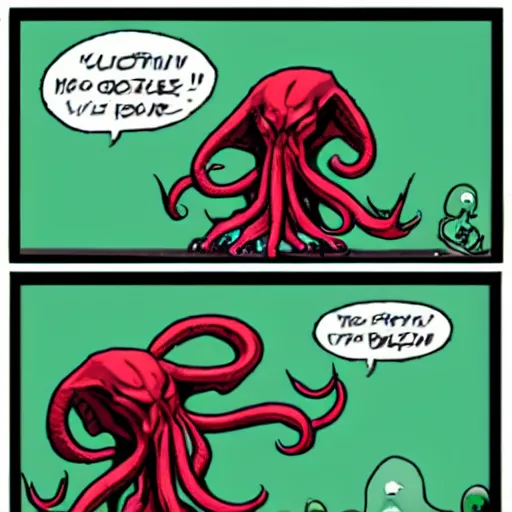 Image similar to Cthulhu getting mad while playing video games