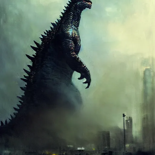 Image similar to godzilla by jeremy mann