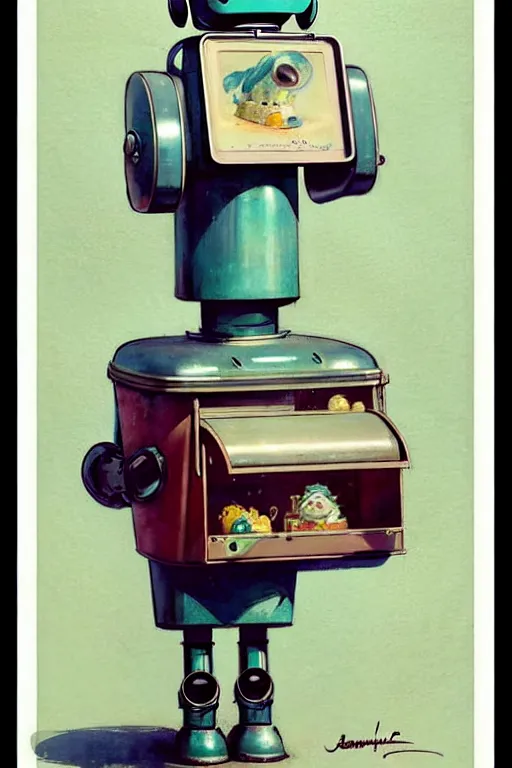 Image similar to ( ( ( ( ( 1 9 5 0 s retro future android robot mobile icecream vendor. muted colors., ) ) ) ) ) by jean - baptiste monge,!!!!!!!!!!!!!!!!!!!!!!!!!