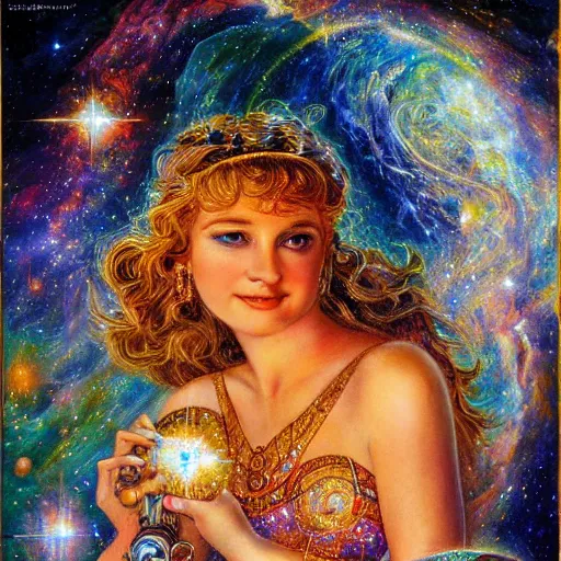Prompt: goddess of hubble space telescope images by senior concept artist josephine wall, intricately detailed, trending on art station