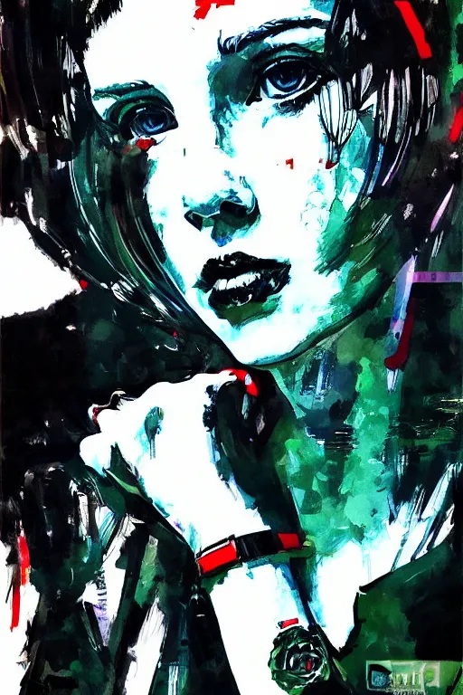 Image similar to Portrait of Millie Bobby Brown by Yoji Shinkawa