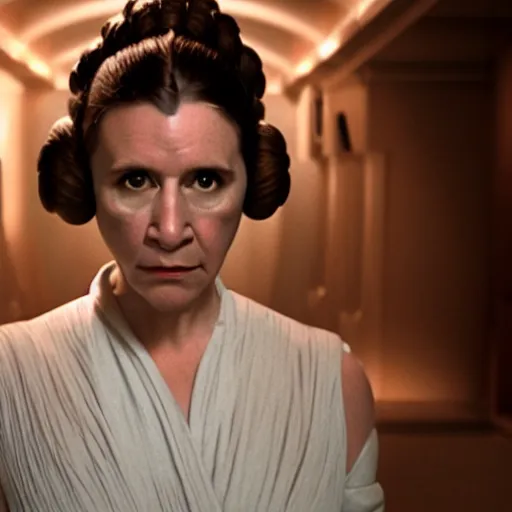 Image similar to rachel levine as princess leia in star wars episode 6, 8k resolution, full HD, cinematic lighting, award winning, anatomically correct