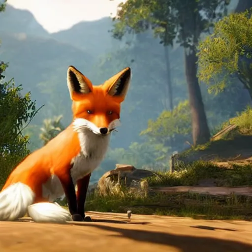 Image similar to a fox in a ps 5 game