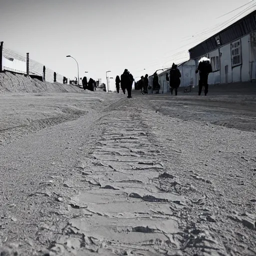 Image similar to moonwalker photo, lunar soil, city street on the moon, a detailed image of a future norilsk base, moon landscape, streetphoto