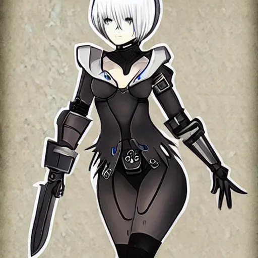 Prompt: 2B (Nier Automata) in the style of Starcraft 2