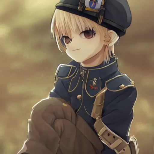 Image similar to beautiful little blonde boy in thigh nazi male uniform. made in abyss art style, inspired by kris from deltarrune, cute detailed artwork, anatomically correct, soft details, ilya kuvshinov, reflection, perfect composition, portrait, illumination, digital art, detailed anime soft face, symmetrical face, western comic, illustration, realistic, nazism