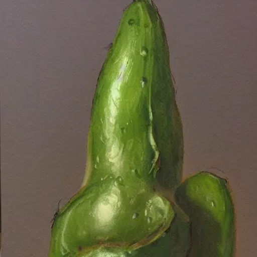 Prompt: angry pickle. hyperdetailed photorealism