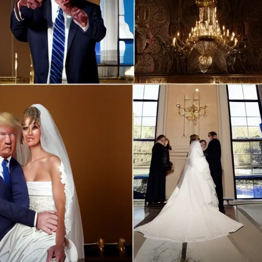 Image similar to Donald Trump wedding to Joe, studio lighting, beautiful day