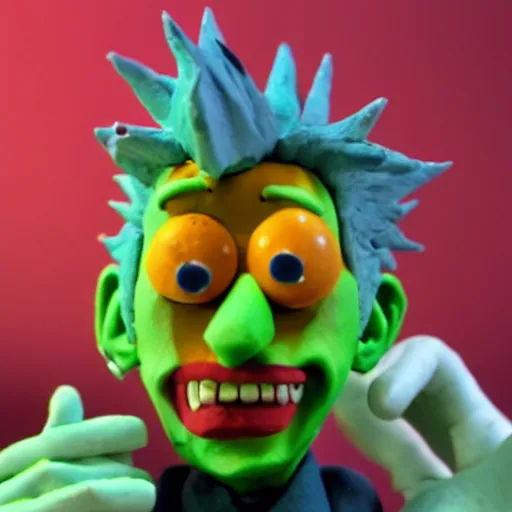 Image similar to Rick Sanchez, claymation style