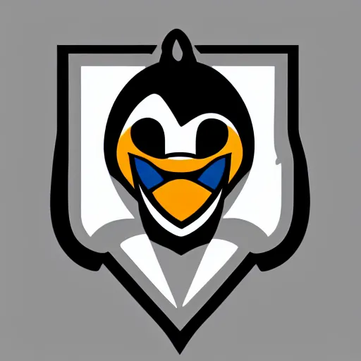 Image similar to An NBA logo of a penguin, NBA mascot, basketball logo, sports mascot, white background, sharp edges,
