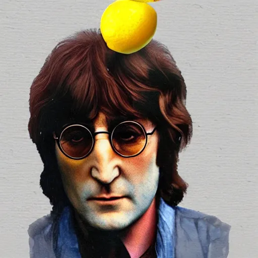 Image similar to john lennon in a lemon