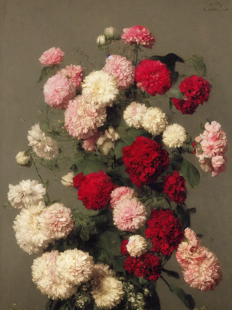 Prompt: gorgeousflowers by Fantin Latour, oil on canvas