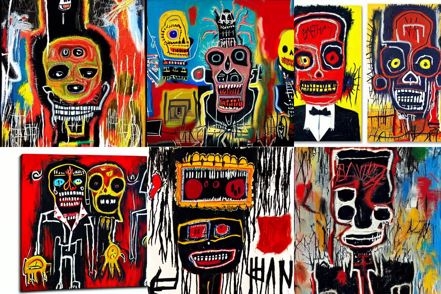 Image similar to extremely highly detailed scary evil terrifying haitian black voodoo dolls paintings by Jean-Michel Basquiat 4k insanely detailed and intricate, super detailed, 4k HDR high quality