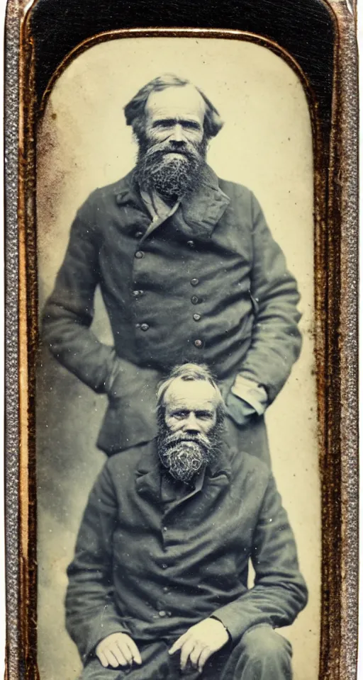 Image similar to a tin type photograph of a grizzled old sea captain