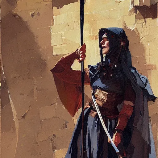 Prompt: portrait of woman wearing medieval clothing aiming a bow and arrow, detailed by greg manchess, craig mullins, bernie fuchs, walter everett