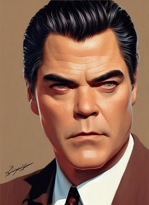 Prompt: Portrait of Ray Liotta from Goodfellas (1990), intricate, highly detailed, centered, digital painting, artstation, concept art, smooth, sharp focus, illustration, artgerm, donato giancola, Joseph Christian Leyendecker, WLOP, Artgerm