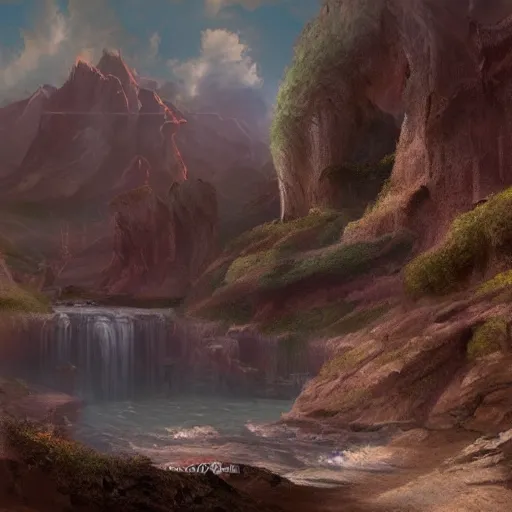 Image similar to a beautiful matte painting concept art painting of a landscape from a studio ghilbi movie