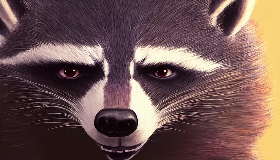 Prompt: Digital painting of Sly Raccoon, hyperdetailed, artstation, cgsociety, 8k