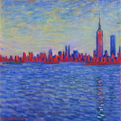 Image similar to Manhattan in the style of Monet