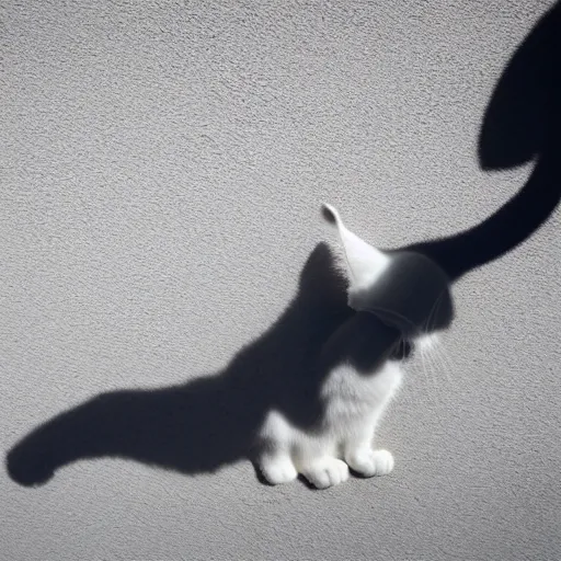 Prompt: Shadow of a cat on a white wall