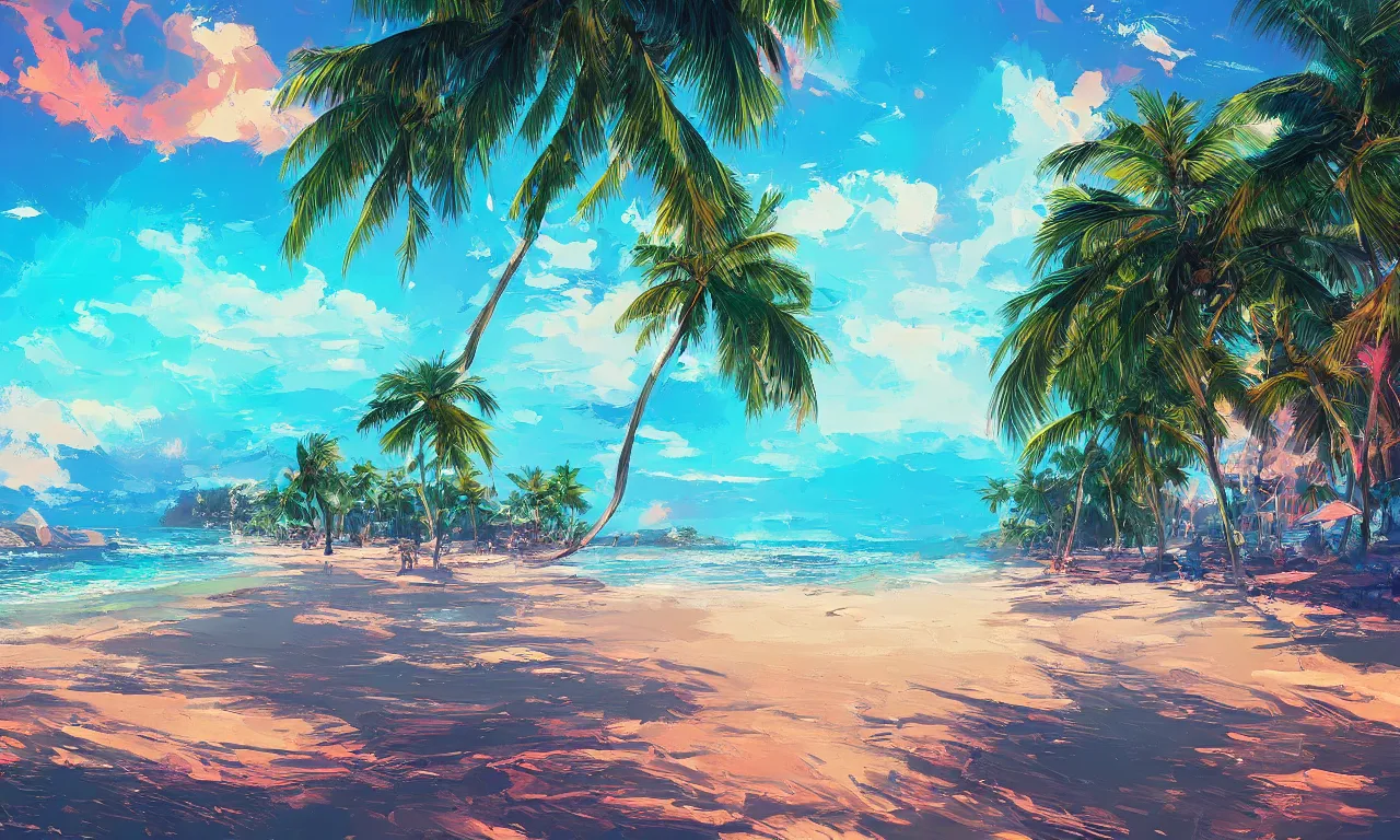 Image similar to paradise beach by alena aenami artworks in 4 k