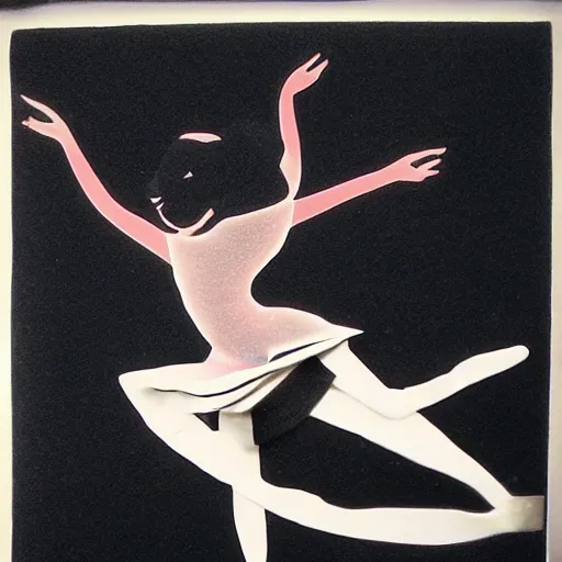 Image similar to ballet dancer, bali shadow puppet