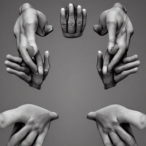 Prompt: Hands anatomy tonemapped in the style of Artstation