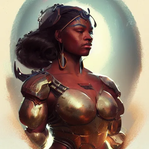 Image similar to a beautiful portrait of a iron goddess by greg rutkowski and raymond swanland, afrofuturism, trending on artstation, ultra realistic digital art