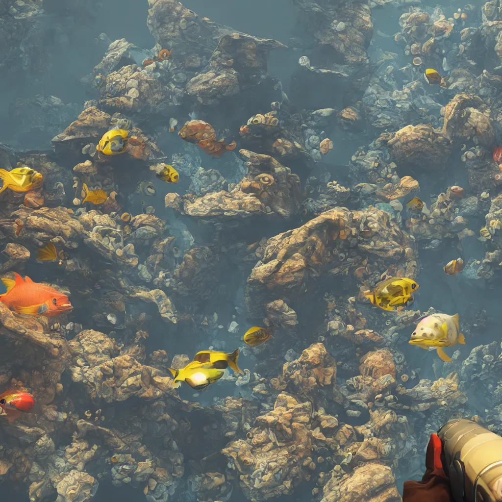 Image similar to fish astronaut, unreal engine, 4 k, ray - tracing,