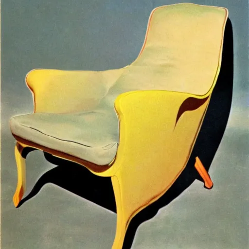 Prompt: a lounge chair painted by salvador dali