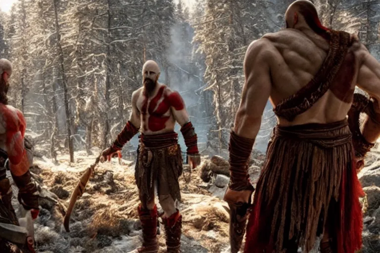 Image similar to vfx movie real life god of war by emmanuel lubezki