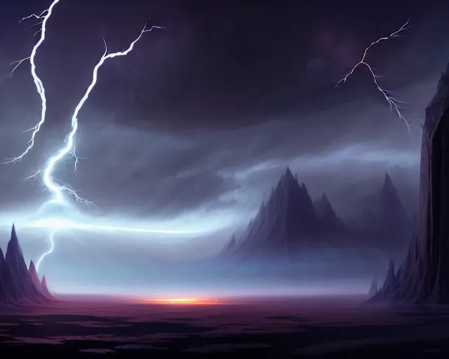 Image similar to before the dawn of time and before the world was created in norse mythology there was only a big dark vast emptiness called ginnungagap, beautiful digital painting in the style of wlop, volumetric lightning, intricate details, ultra realistic, by art germ, by gerald brom, fantasypunk, deep colors, trending cgsociety, artstation, sharp