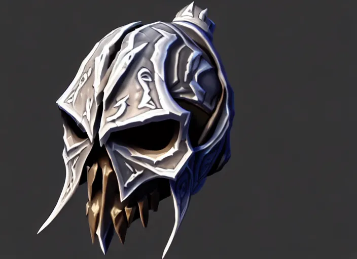 Image similar to hooded wraith skull, stylized stl, 3 d render, activision blizzard style, hearthstone style, darksiders style