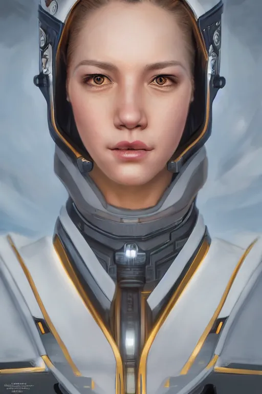 Image similar to highly detailed portrait of a female starship captain wearing a fancy uniform, detailed eyes, art by wlop and artgerm, spaceship environment, trending on artstation, sharp focus, illustration, caustics, octane render, 4 k, radiant light