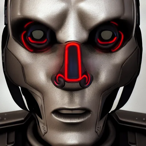 Image similar to a cybernetic version of a bugs face on a human bust, highly detailed, mecha, pinterest, ranker, fotoscape, artstation, keyshot, unreal engine