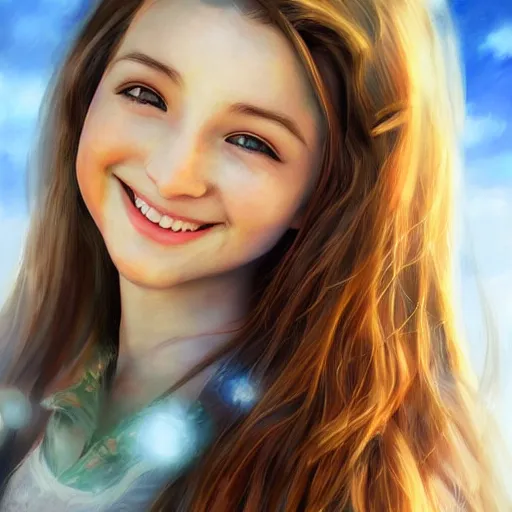 Prompt: portrait of aerith gainsborough smiling, matte painting, ultra realistic, highly detailed, sharp focus, cinematic lighting, mood lighting, realistic, vivid colors, painting, photorealistic, digital art, non blurry, sharp, smooth, illustration