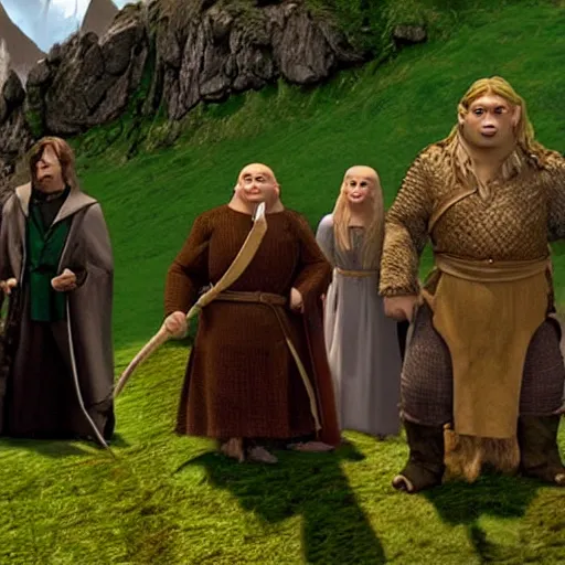 Image similar to lord of the rings in the movie shrek